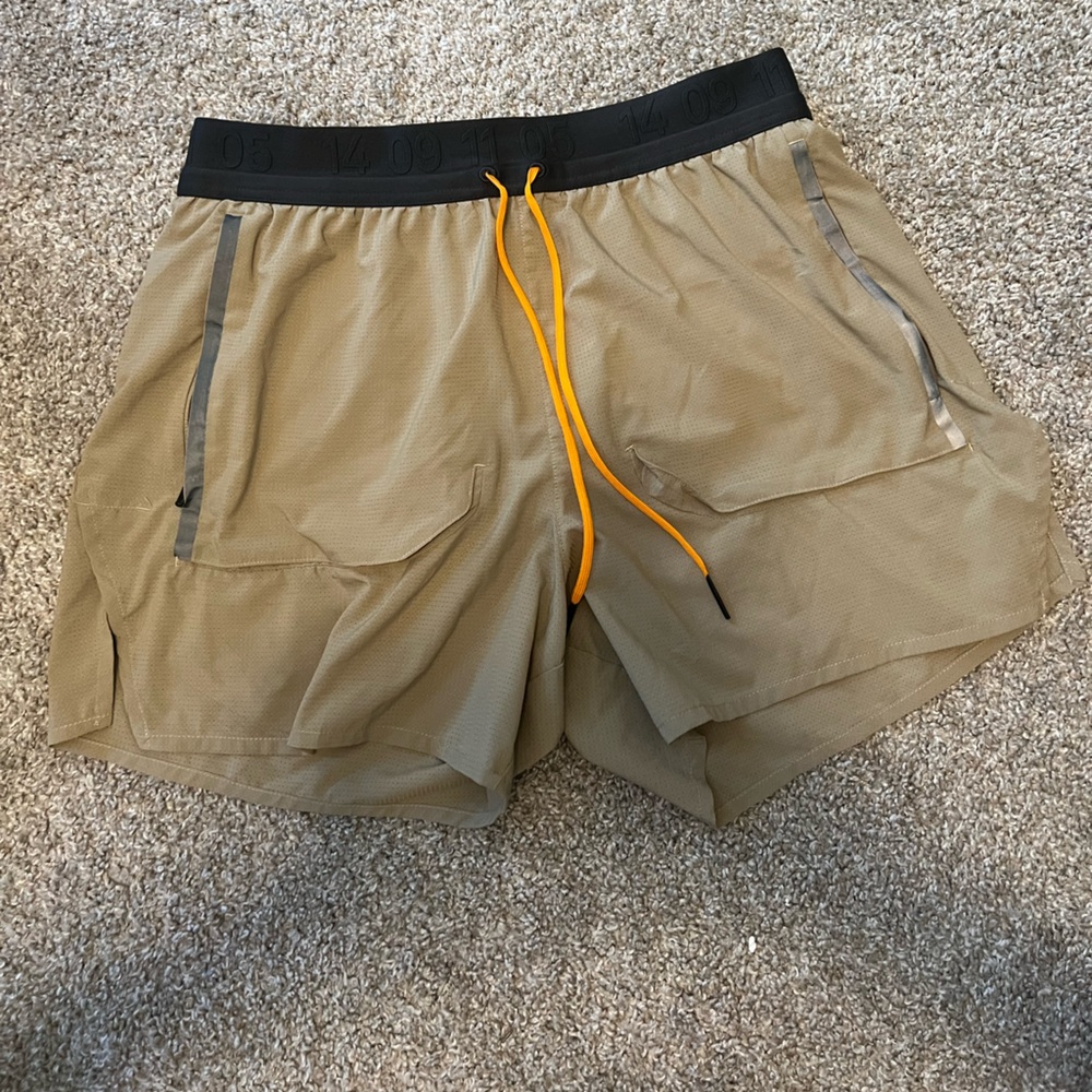 Nike Tan and Black Athletic Shorts